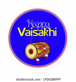 Vector illustration of Greeting card for Punjabi festival Vaisakhi.