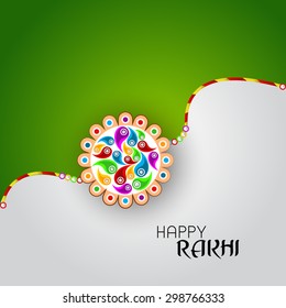 Vector Illustration or greeting card for Raksha Bandhan with beautiful decorative Rakhi.