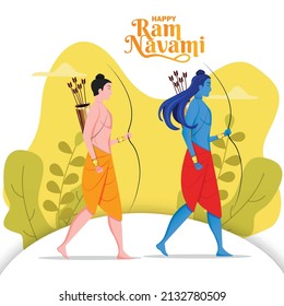 Vektorgrafik der Grußkarte für Ram Navami , ein Hindu-Festival, das Lord Ram gefeiert wird, Hintergrund, Grußkarte, Poster, Banner-Design