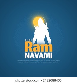 Ilustración vectorial de Tarjeta de felicitación para Ram Navami , un festival hindú celebrado de Lord Ram, fondo, tarjeta de felicitación, póster, diseño de banner.