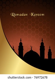 ilustración vectorial de la tarjeta de saludo para ramadan mubarak