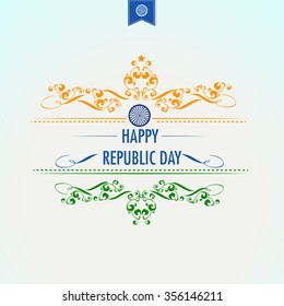 vector illustration or greeting card for republic day India. 