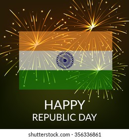 Vector illustration or greeting card for republic day.
