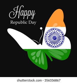 Vector illustration or greeting card for republic day.