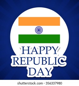 Vector illustration of a greeting card for republic day.