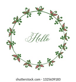 Vector illustration greeting card romantic with floral frame design hand drawn