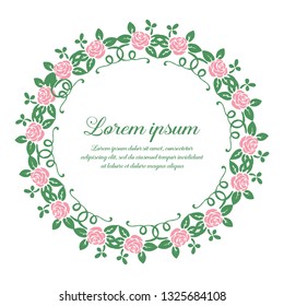 Vector illustration greeting card romantic with rose floral frame hand drawn