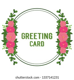 Vector illustration greeting card with rose floral frame white backdrop hand drawn