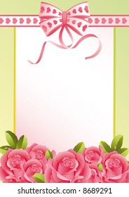 Ilustración vectorial - tarjeta de saludo y rosas