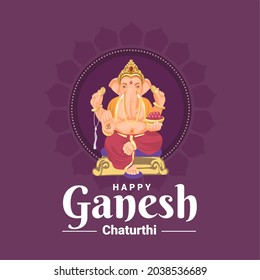 vector illustration, greeting card or template, Happy Ganesh Chaturthi.