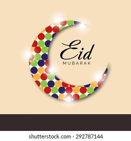 Vector illustration of a greeting card template- 'Eid Mubarak'