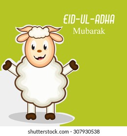 Vector Illustration of a Greeting card template for Muslim Community Festival  Eid-Ul-Adha with sheep. 