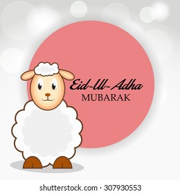 Vector Illustration of a Greeting card template for Muslim Community Festival  Eid-Ul-Adha with sheep. 