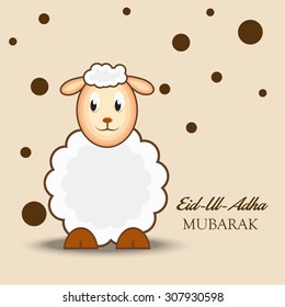 Vector Illustration of a Greeting card template for Muslim Community Festival  Eid-Ul-Adha with sheep. 