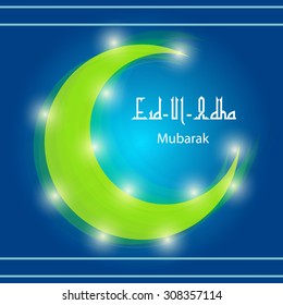 Vector Illustration of a Greeting card template for Muslim Community Festival Eid-Ul-Adha with Moon.