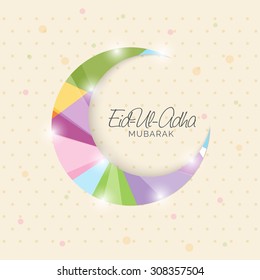 Vector Illustration of a Greeting card template for Muslim Community Festival Eid-Ul-Adha with Moon.