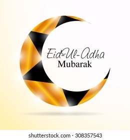 Vector Illustration of a Greeting card template for Muslim Community Festival Eid-Ul-Adha with Moon.