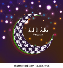 Vector Illustration of a Greeting card template for Muslim Community Festival Eid-Ul-Adha with Moon.