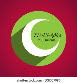 Vector Illustration of a Greeting card template for Muslim Community Festival Eid-Ul-Adha with Moon.
