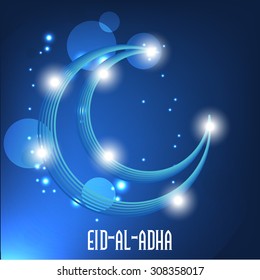 Vector Illustration of a Greeting card template for Muslim Community Festival Eid-Ul-Adha with Moon.