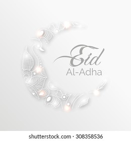 Vector Illustration of a Greeting card template for Muslim Community Festival Eid-Ul-Adha with Moon.