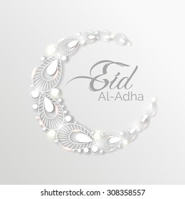 Vector Illustration of a Greeting card template for Muslim Community Festival Eid-Ul-Adha with Moon.