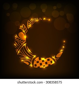 Vector Illustration of a Greeting card template for Muslim Community Festival Eid-Ul-Adha with Moon.
