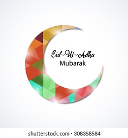 Vector Illustration of a Greeting card template for Muslim Community Festival Eid-Ul-Adha with Moon.