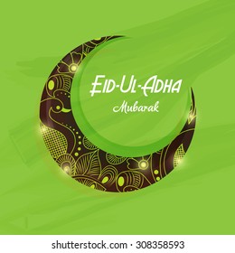 Vector Illustration of a Greeting card template for Muslim Community Festival Eid-Ul-Adha with Moon.