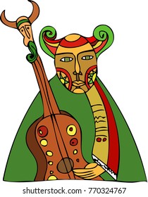 vector illustration. Greeting card with Traditional Christmas symbols