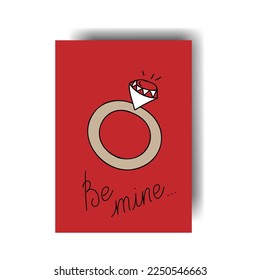 Vector illustration. Greeting card for Valentine's Day. Colorful background in cartoon style, consisting of hand-drawn symbols of February 14th. The concept of love, falling in love, passion.