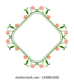 Vector illustration greeting card with various style orange wreath frame hand drawn