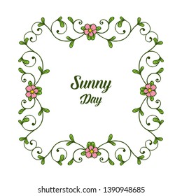 Vector illustration greeting card with various floral frame style