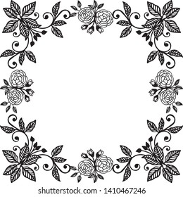Vector illustration greeting card with various pattern flower frame