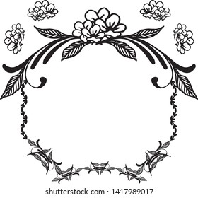 Vector illustration greeting card with various pattern flower frame