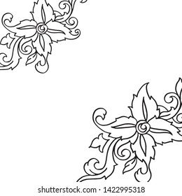 Vector illustration greeting card with various pattern flower frame