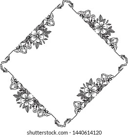 Vector illustration greeting card with various of elegant flower frame