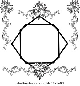 Vector illustration greeting card for various artwork of bouqet frame
