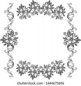 Vector illustration greeting card for various artwork of bouqet frame