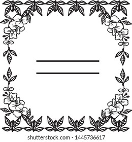 Vector illustration greeting card for various artwork leaf flower frame