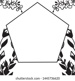 Vector illustration greeting card for various artwork leaf flower frame