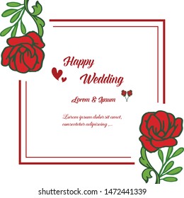 Vector illustration greeting card will you marry me with wreath frames isolated on white backdrop