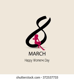 Vector illustration or greeting card for women's day. Happy women day design.
