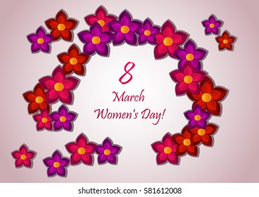 Vector illustration or greeting card for women's day. 