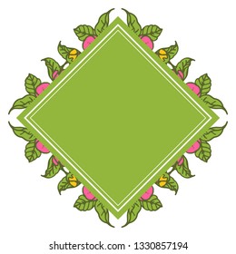 Vector illustration greeting card with wreath hand draw