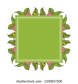 Vector illustration greeting card with wreath hand draw