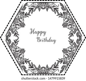 Vector illustration greeting card your are great with abstract leaf flower frame