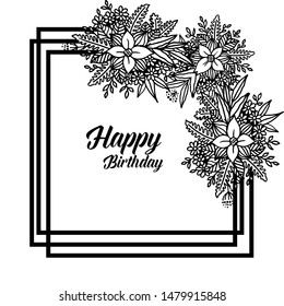 Vector illustration greeting card your are great with abstract leaf flower frame