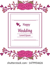 Vector illustration greeting card your are great with elegant red flower frame