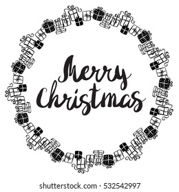 Vector illustration of a greeting Christmas circle